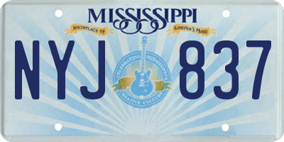 MS license plate NYJ837