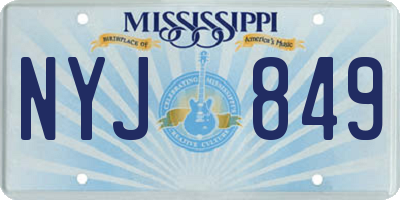 MS license plate NYJ849