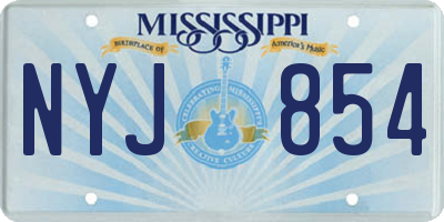 MS license plate NYJ854