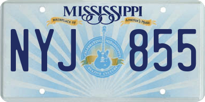 MS license plate NYJ855