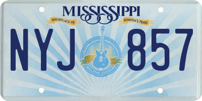 MS license plate NYJ857