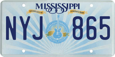 MS license plate NYJ865