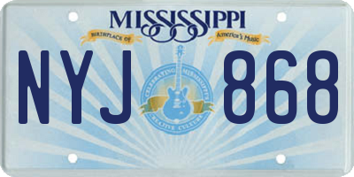 MS license plate NYJ868