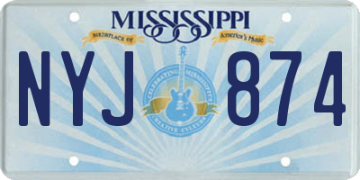 MS license plate NYJ874