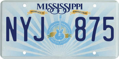 MS license plate NYJ875