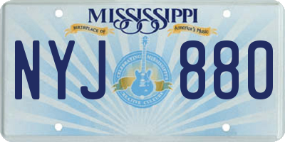 MS license plate NYJ880
