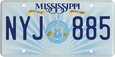 MS license plate NYJ885