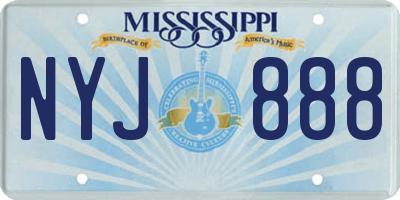 MS license plate NYJ888