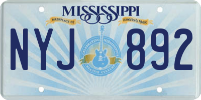 MS license plate NYJ892