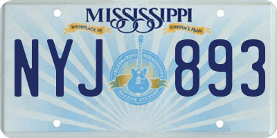 MS license plate NYJ893