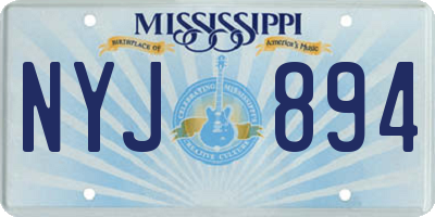 MS license plate NYJ894