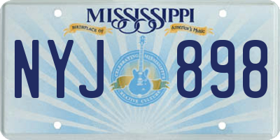 MS license plate NYJ898
