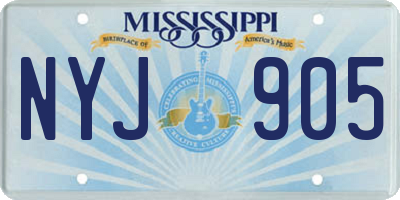 MS license plate NYJ905