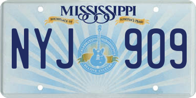 MS license plate NYJ909