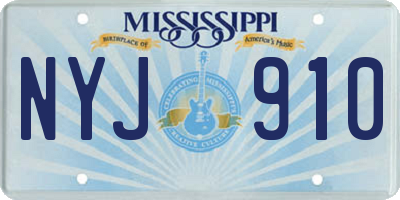 MS license plate NYJ910