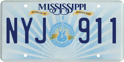 MS license plate NYJ911