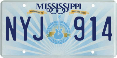 MS license plate NYJ914