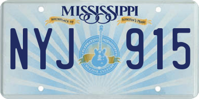 MS license plate NYJ915