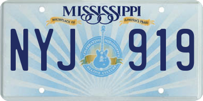 MS license plate NYJ919