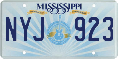 MS license plate NYJ923
