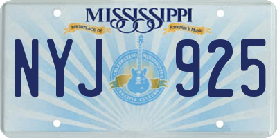 MS license plate NYJ925