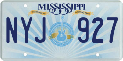 MS license plate NYJ927