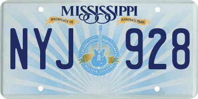 MS license plate NYJ928