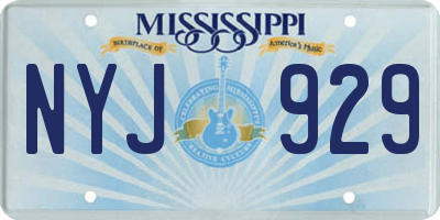 MS license plate NYJ929