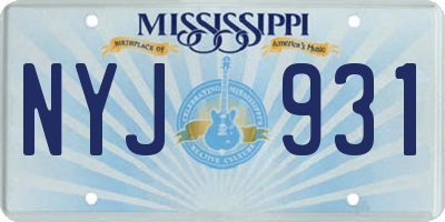 MS license plate NYJ931