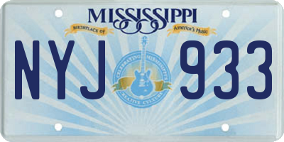 MS license plate NYJ933