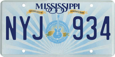 MS license plate NYJ934