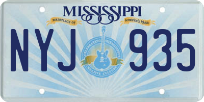 MS license plate NYJ935