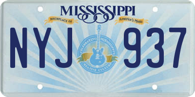 MS license plate NYJ937