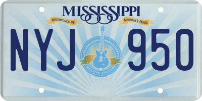 MS license plate NYJ950