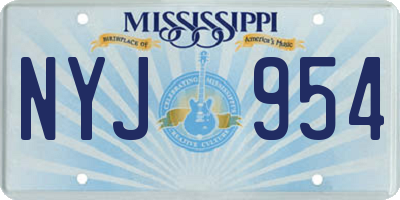MS license plate NYJ954