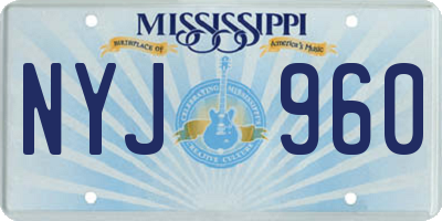 MS license plate NYJ960