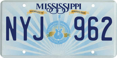 MS license plate NYJ962