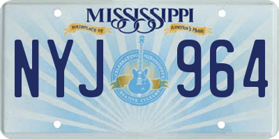 MS license plate NYJ964
