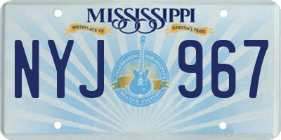 MS license plate NYJ967