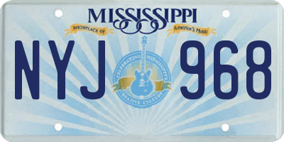 MS license plate NYJ968