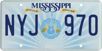 MS license plate NYJ970