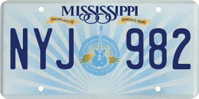 MS license plate NYJ982