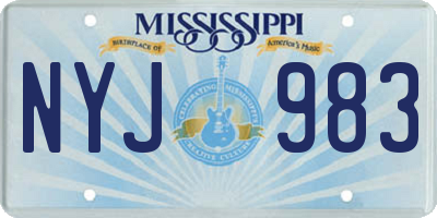 MS license plate NYJ983