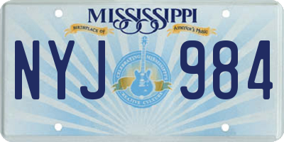 MS license plate NYJ984