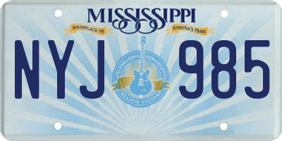 MS license plate NYJ985