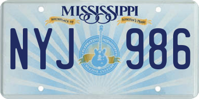MS license plate NYJ986