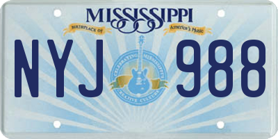 MS license plate NYJ988
