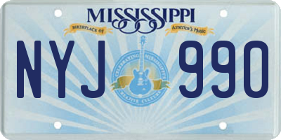 MS license plate NYJ990