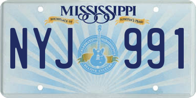 MS license plate NYJ991