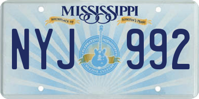 MS license plate NYJ992
